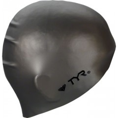 TYR Wrinkle-Free Silicon Swim Cap, Silver