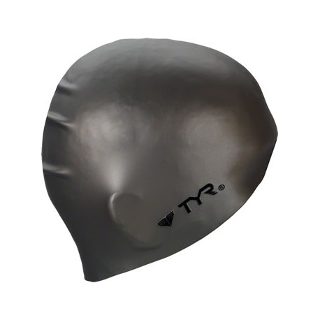 TYR Wrinkle-Free Silicon Swim Cap, Silver