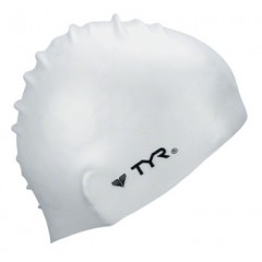 TYR Wrinkle-Free Silicon Swim Cap, White