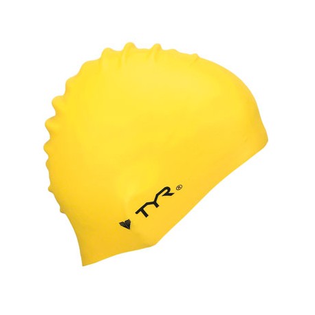 TYR Wrinkle-Free Silicon Swim Cap, Yellow