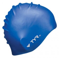 TYR Wrinkle-Free Silicon Swim Cap, Blue
