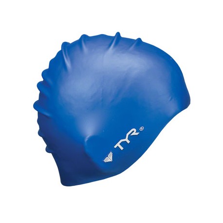 TYR Wrinkle-Free Silicon Swim Cap, Blue