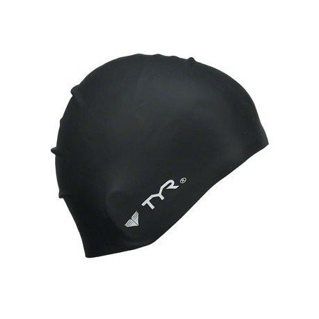 TYR Wrinkle-Free Silicon Swim Cap, Black